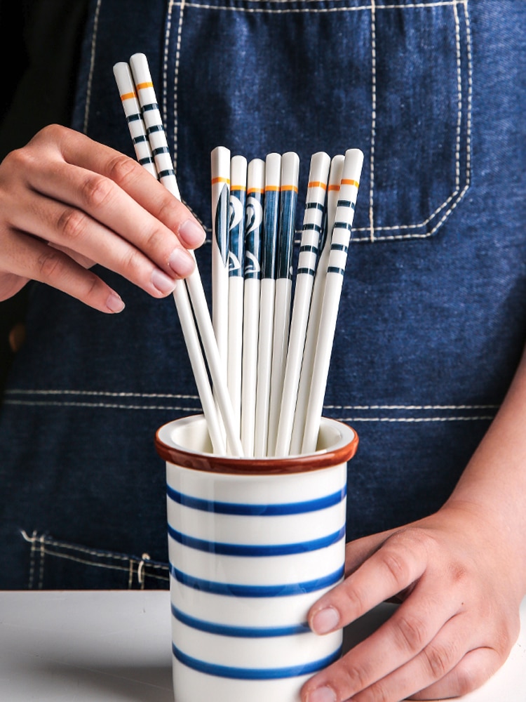 Keramische japanse eetstokjes herbruikbare sushi eetstokjesset huishoudelijk porselein servies eetstokjes van botporselein