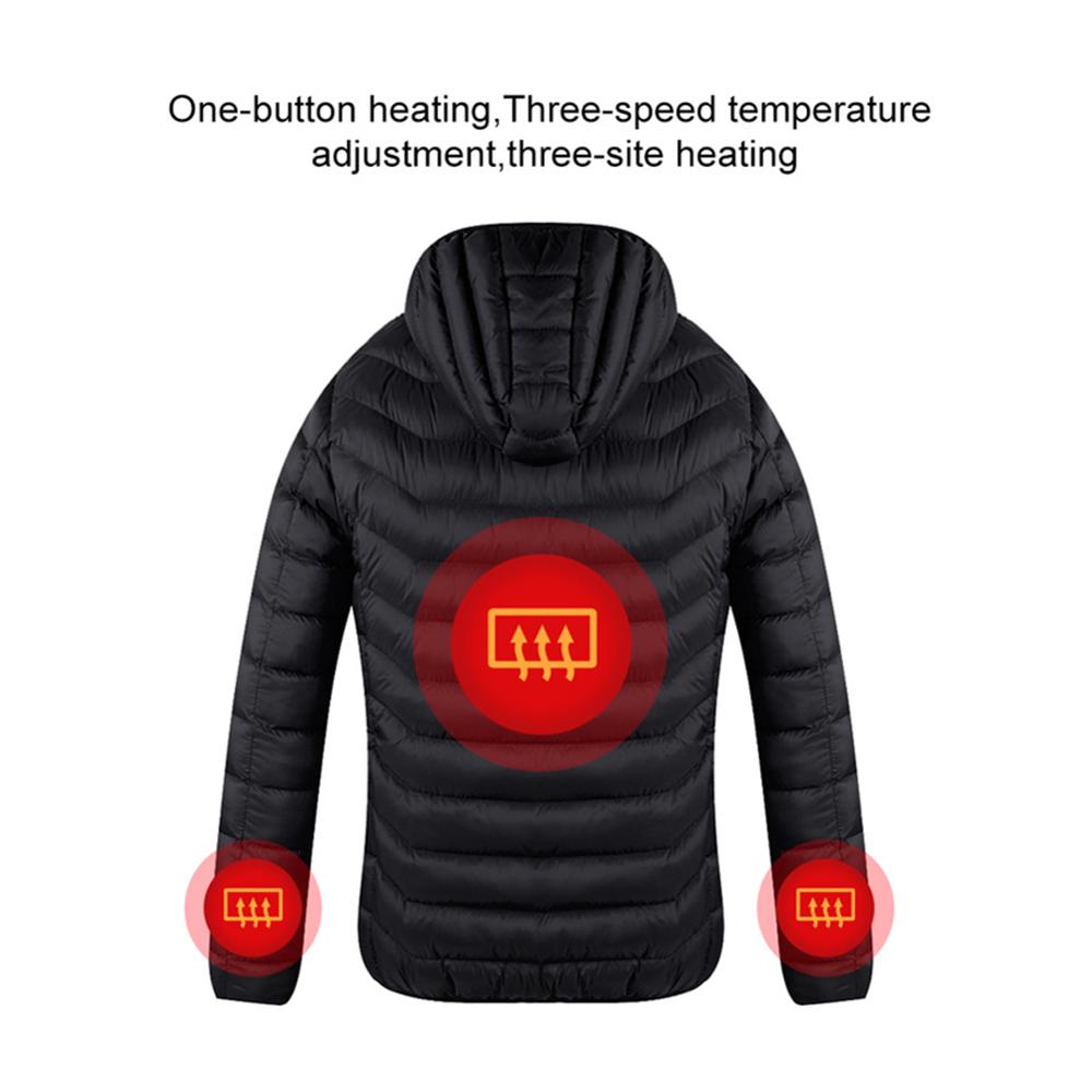 Chaqueta térmica de invierno para exteriores chaleco eléctrico calentador USB, ropa térmica de invierno, pluma, Camping, senderismo, chaqueta térmica cálida para esquiar