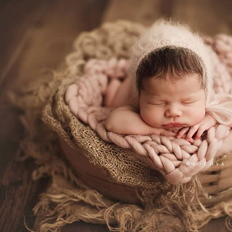 Kurv tilbehør baby fotoshoot til studio flokati nyfødte fotografering rekvisitter