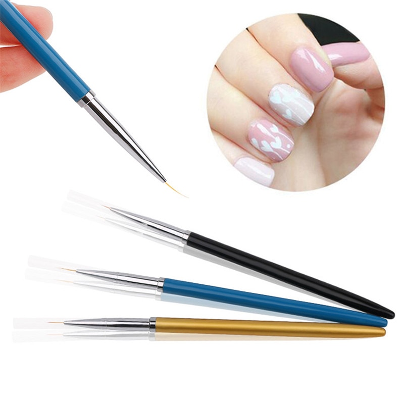 3 stks/1 st Professionele Nail Borstels DIY Nail Art Tekening Striping Liner Pen Schilderen streep Nail Art Penselen set Puntjes Tool