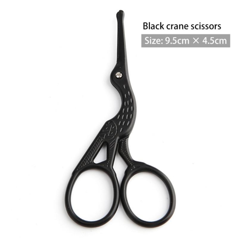 Stainless Steel Mini Portable Curved Mustache Nose Ear Hair Remover Trimmer Scissor Safety Tips Nose Hair Triming Makeup Tool: Black