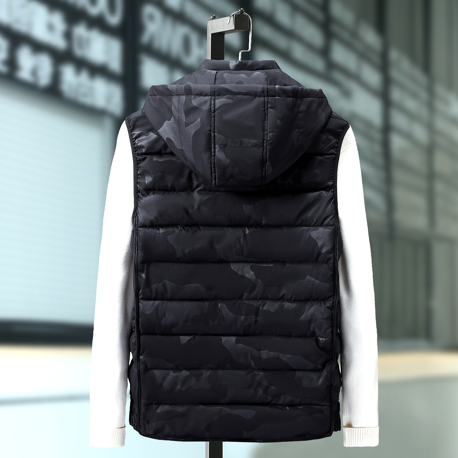 Nouveauté rembourré coton gilet hommes automne hiver décontracté imprimer lâche sweat à capuche sans manches hommes gilet grande taille XL-6XL 7XL 8XL 9XL