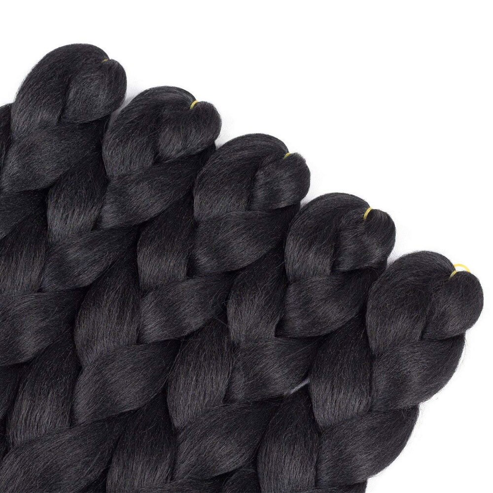 24 tum ombre fläta hår syntetiskt virkat hårförlängning jumboflätor hår rosa röd blå gul 5 st/lot 100g/ st