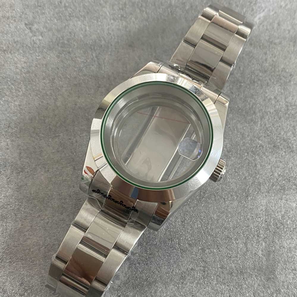 39mm Uhren Zubehör Bausatz Uhr fallen + Edelstahl Band Getriebe Saphir Glas passen NH35/ NH36 Bewegung für männer: G