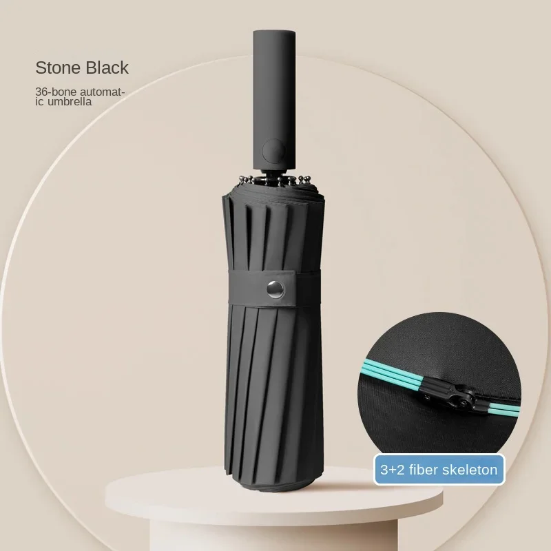 Guarda-chuva reforçado automático para homens, guarda-chuva de uso duplo, resistente a raios UV, proteção solar, chuva e sol, 60 ossos: Rosa