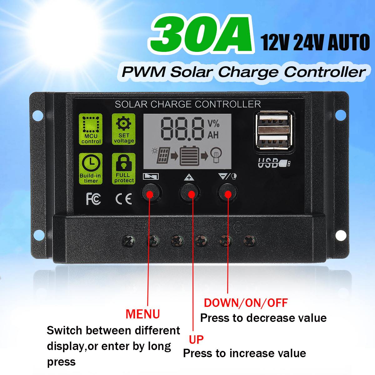 200W Solar Panel Flexible Monocrystalline Solar Cell Car Yacht RV Steamship Boats Home 20V Solar Battery Charger with Controller: 30A Controller