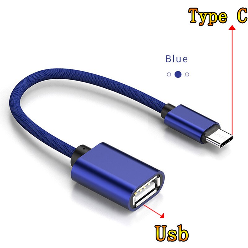 2Type Micro Usb Otg Kabel Type C Naar Usb Adapter Otg Opladen Type-C Micro Lader Datakabel converter Voor Xiaomi Samsung Huawei: type c blue 05