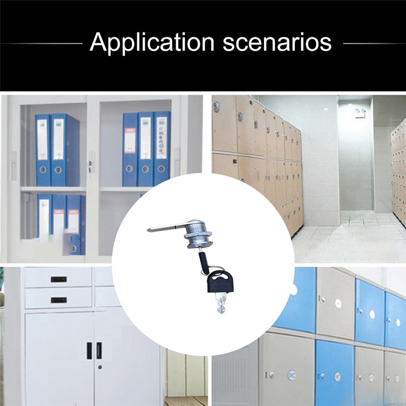 1Pcs Rotary Circular Tongue Lock For Home Office Door Cabinet Mailbox Drawer Cupboard Security Furniture Lock With Plastic Keys