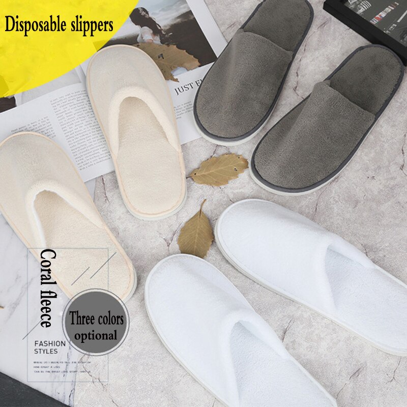 Luchtvaart Eva Vijf-sterren Hotel Hotel Slippers Gastvrijheid Coral Fluwelen Antislip Comfort Hotel Appartement Niet-Disposable slippers