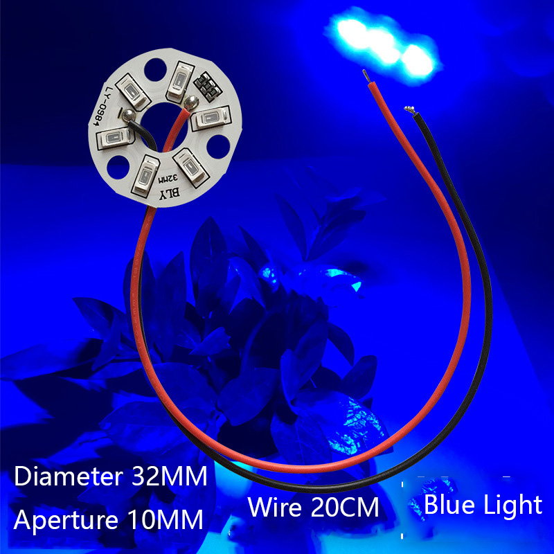 Chip de luces LED de colores, placa de bombilla de transformación redonda, fuente de luz, diámetro de 32MM, verde, azul, rojo, Morado, blanco, 5/10 piezas, 3W: Lavanda / 40 W
