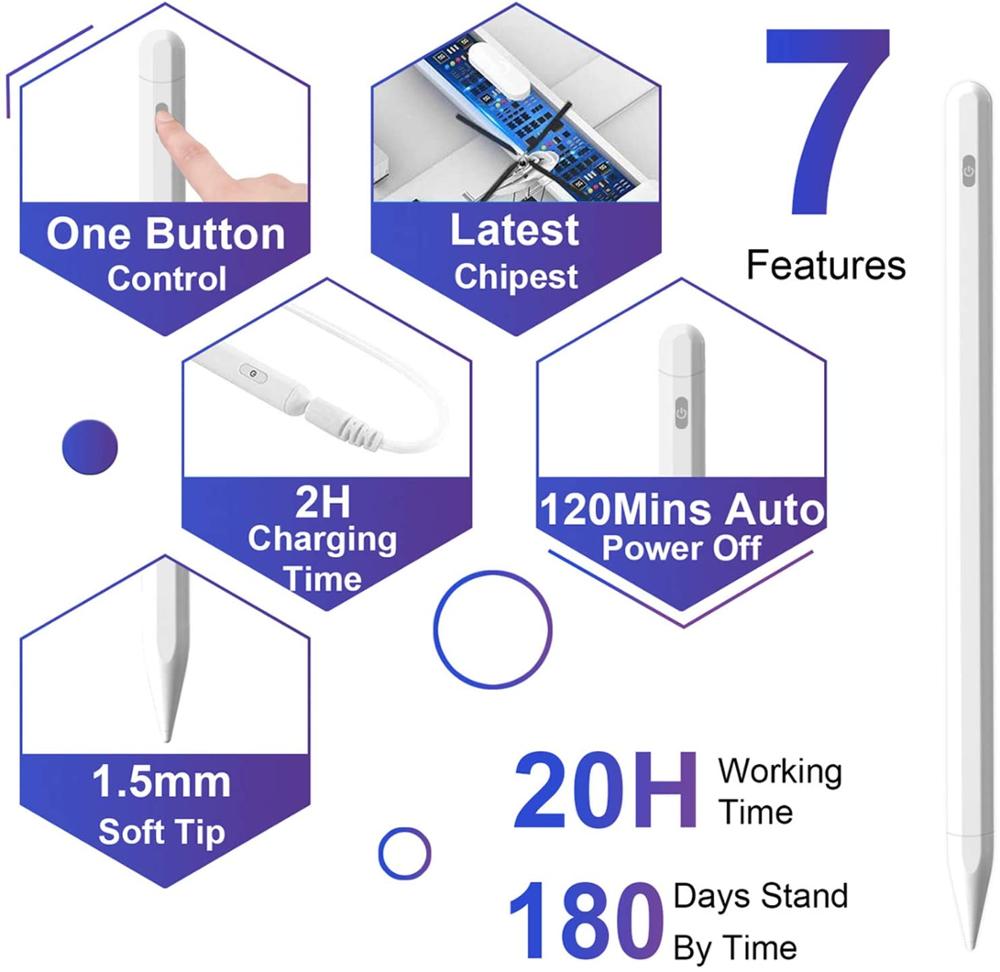 För apple ipad penna till ipad 10.2 7th 8th generation air 3 10.5 air 4 10.9 pro 11 12.9 stylus penna palmavstötning