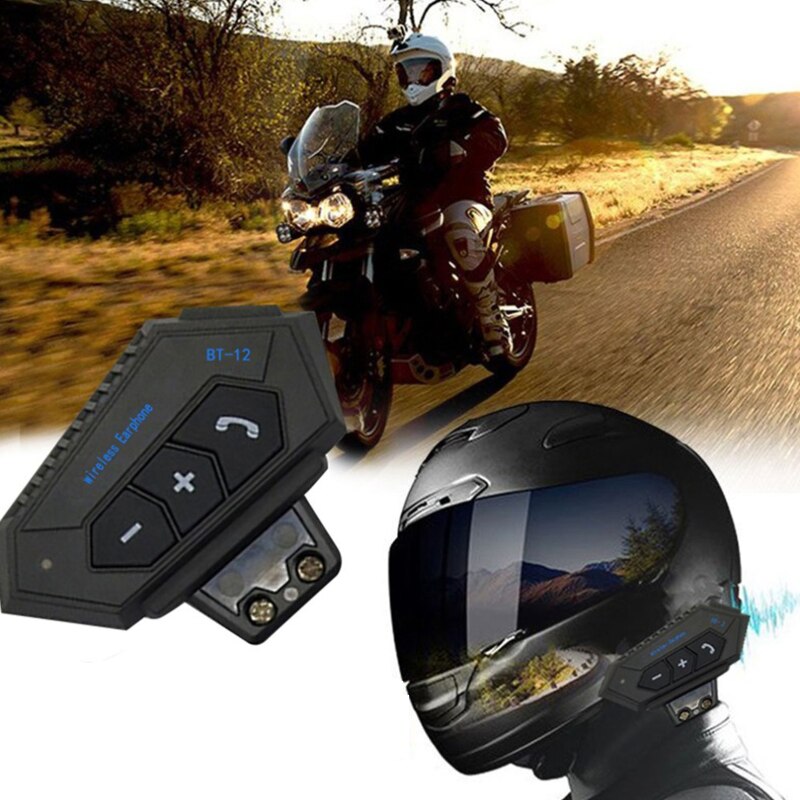 Oreillette Bluetooth pour casque de moto, appareil mainslibres sans fil, interphone