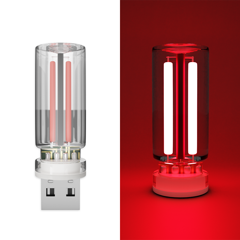Bil usb natlampe touch control glødelampe atmosfære lys dekorativ bærbar belysning plug play led glødelampe pære: 6000k kold hvid
