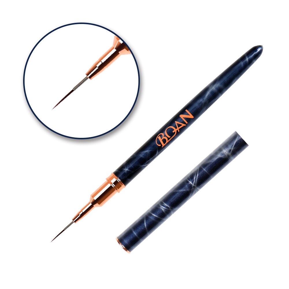 ANGNYA-pincel de mármol negro para uñas, cepillo de Gel UV para manicura, pluma de extensión de Gel acrílico, cepillo de dibujo y esmalte de uñas, 1 ud.: 9 mm