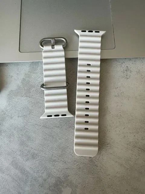 Ocean Strap For apple watch band 44mm 45mm 49mm 40mm 41mm S10 42mm 46MM Silicone Belt iWatch Ultra 2 8 7 6 5 Bracelet Watchband: White Black / 12mm