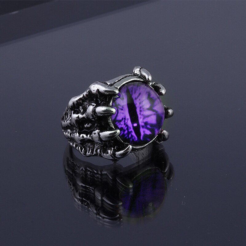 4 Stijl Evil Eye Ringen Voor Mannen Vrouwen Persoonlijkheid Mannelijke Punk Ring Sieraden Mannen Bar Night Club accessoires: purple