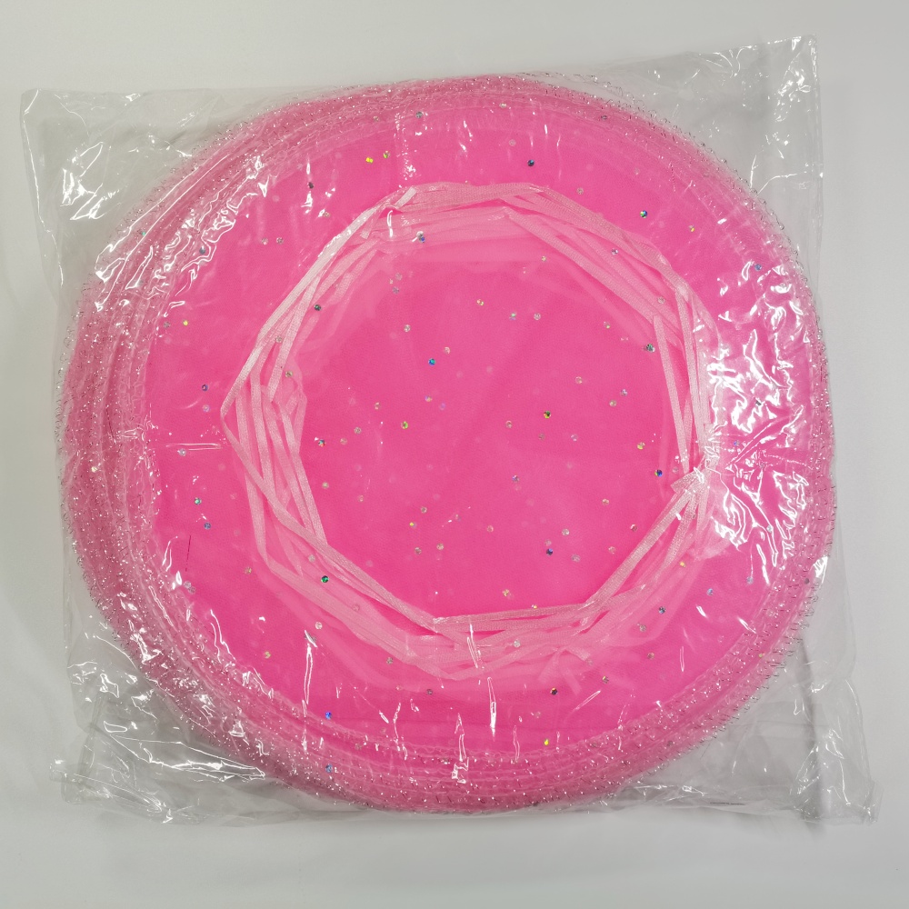 100pcs Jewelry Bag Diameter 26cm 35 40cm Wedding Christmas Party Organza bags Jewelry Packaging Display & Jewelry Pouches: L / Pink