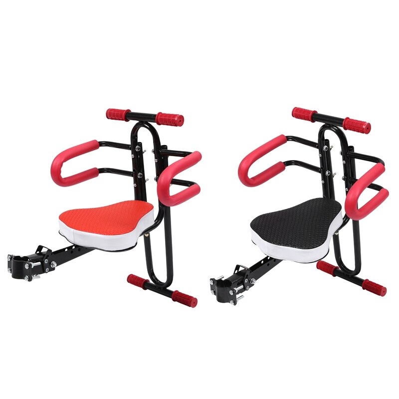 Silla de bicicleta eléctrica para niños, asiento de seguridad frontal con barra protectora de reposabrazos, Pedal, accesorios de ciclismo