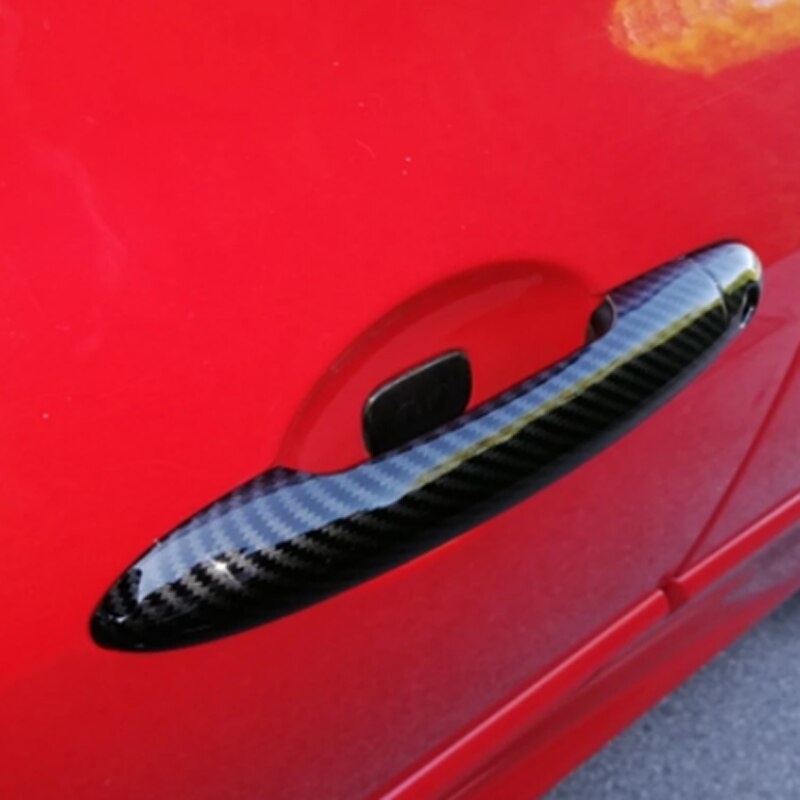 Deurgreep Cover Fit Voor Renault Clio 3 Iii Mk3 Handvatten Covers Trim Plastic Imitatie Auto Accessoires Carbon Fiber