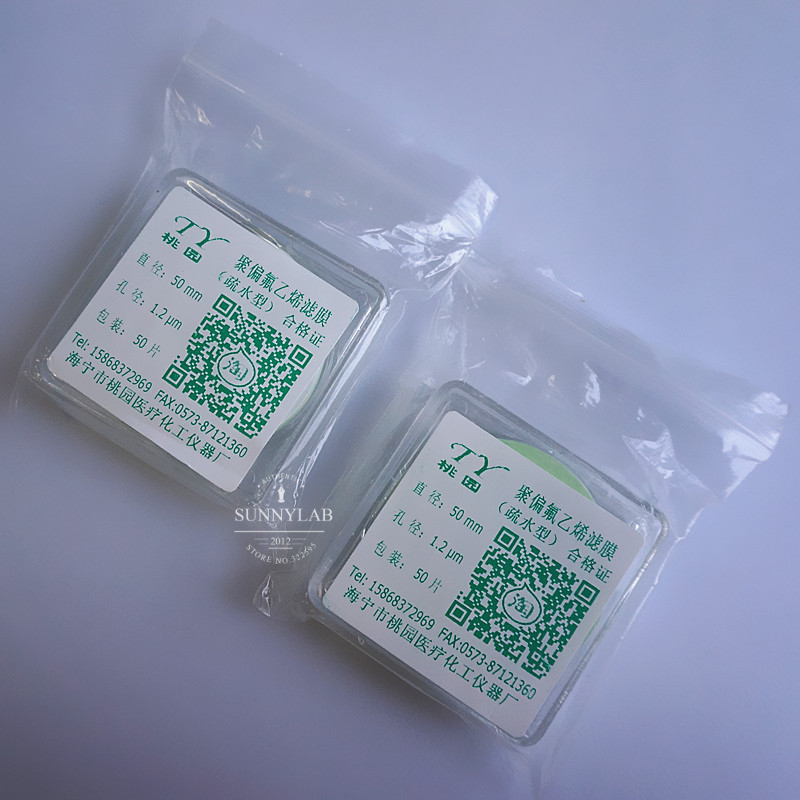 Membrana microporosa hidrofóbica de filtración de miliporos, 50/100 piezas, diámetro de 13mm a 100mm, tamaño de poros múltiples