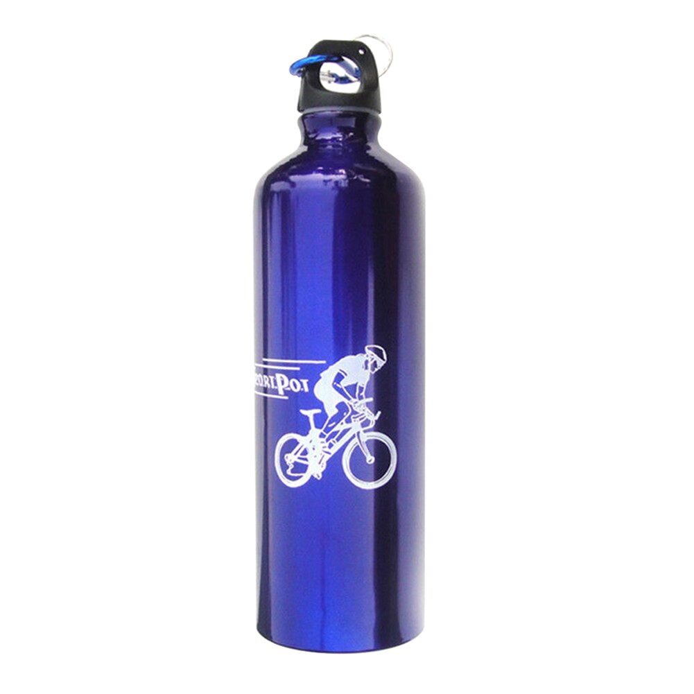 750ml bärbara utomhussporter cykling camping aluminium tålig legering anti-fall vattenflaska kopp: Blå