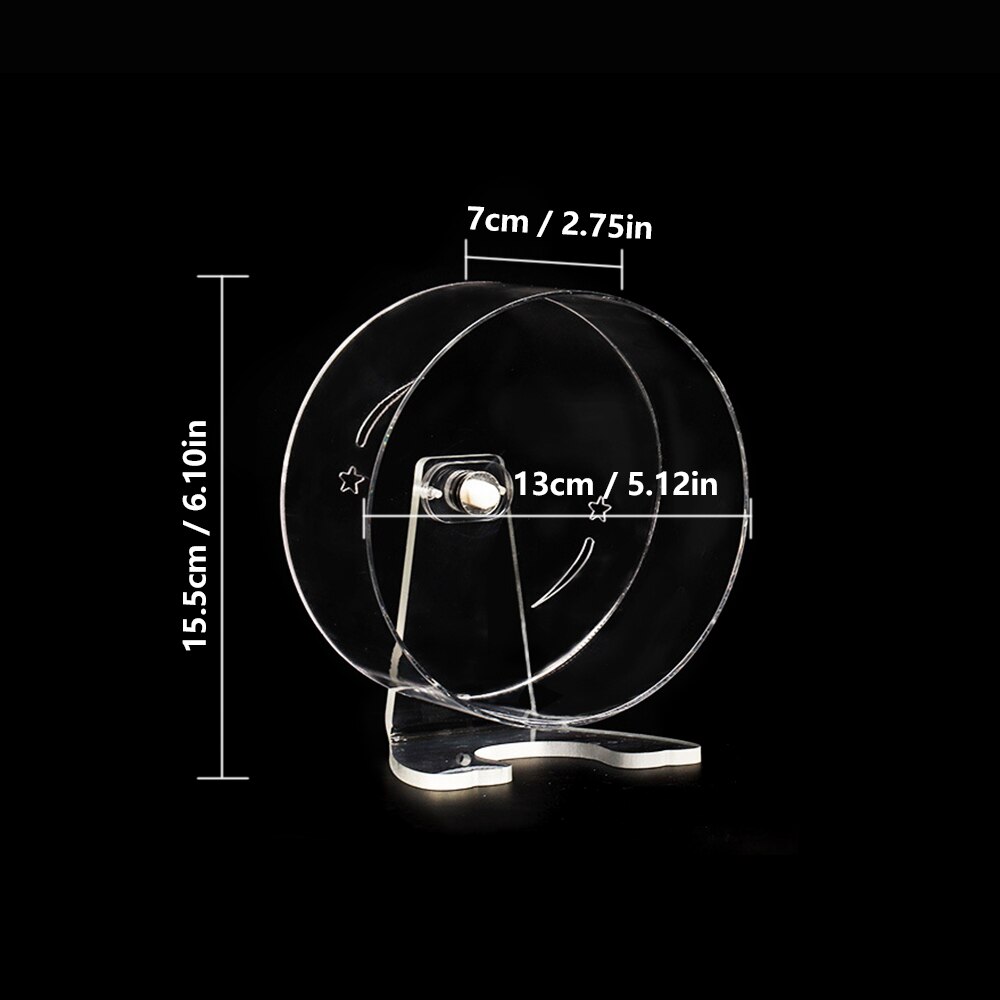 Transparent Hamster Running Wheel Treadmill Small Pet Toys Silent Running Wheels Non-Toxic Plastic Steel Silent Bearing Diameter: Default Title