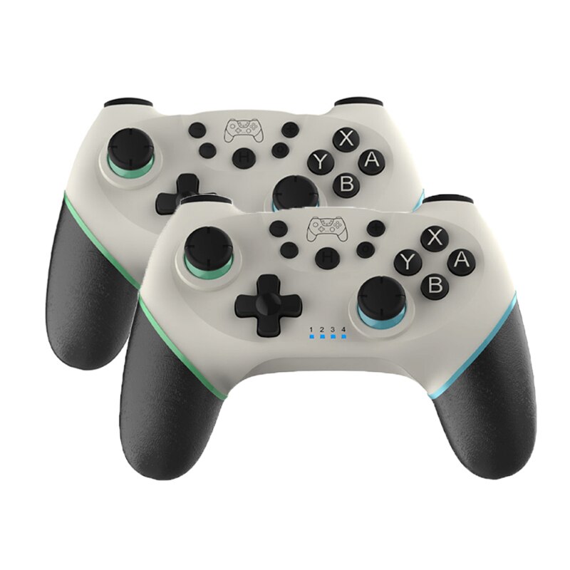 Mando inalámbrico con bluetooth para Nintendo Switch Pro, controlador joystick de juego para consola Switch con 6 ejes: White-2