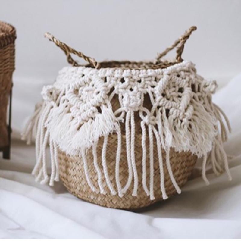 Panier Osier Wicker Basket Garden Flower Pot Study Room Storage Rattan Basket Home Organizer Basket: A / 23cmX20cm