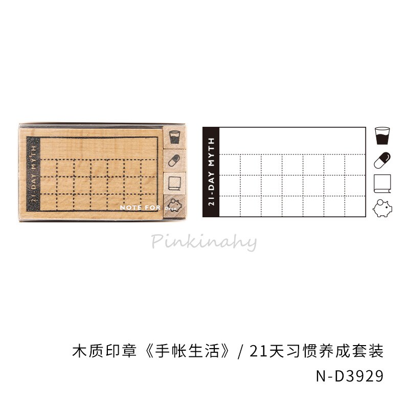 Retro Stamps Month/Week Plan Calendar decoration stamp wooden rubber stamps scrapbooking stationery DIY craft standard Stamp