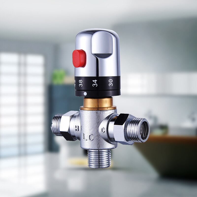 Bathroom Shower Water Thermostatic Control Valve Mixer Faucet Wall Mounted for Solar Water Heater Valve Parts Ceramic Cartridge