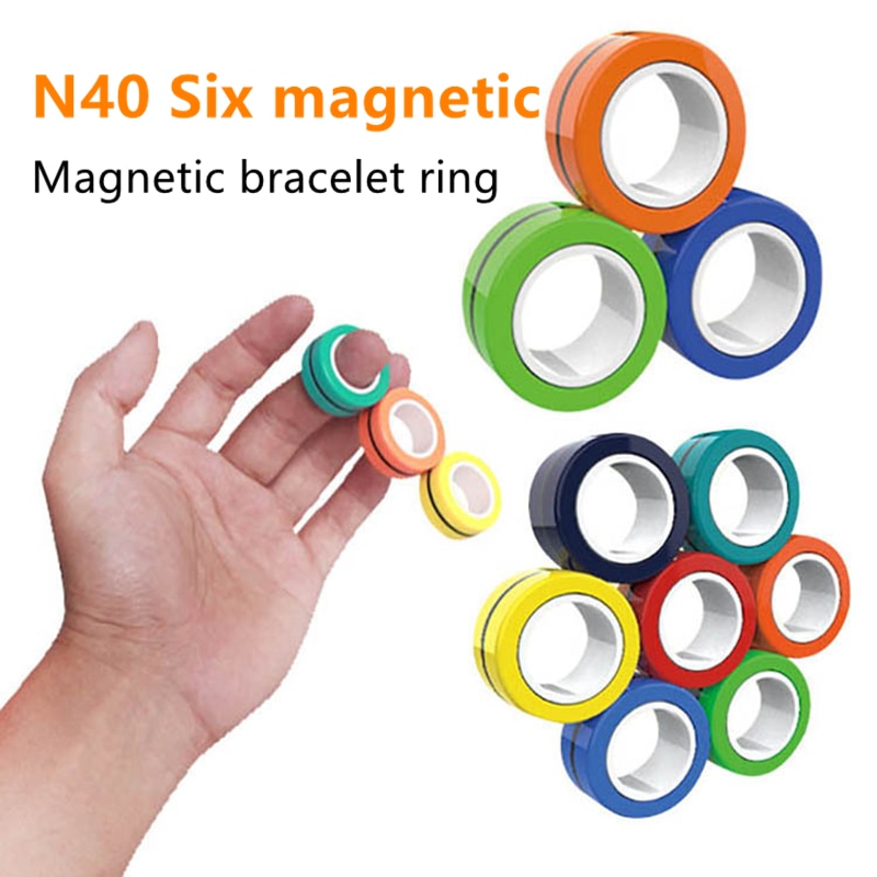 3 stücke N40Fingears Magnetische Ringen Anti-betonen Stres Linderung Ring Voor Autisme Adhs Angst Linderung Fokus Decompressie Armbinde Ring