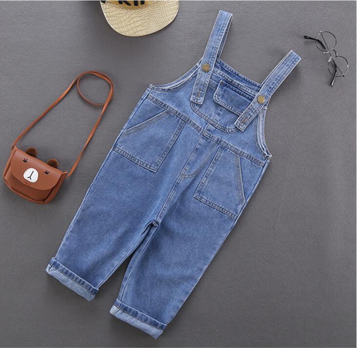 2-6Y Kid Jeans Kinderen Jeans Jongens Broek Denim Broek Koreaanse Kinderen Jeans Overalls Bib Broek Jeans Voor Jongens Kinderen Jongen kleding