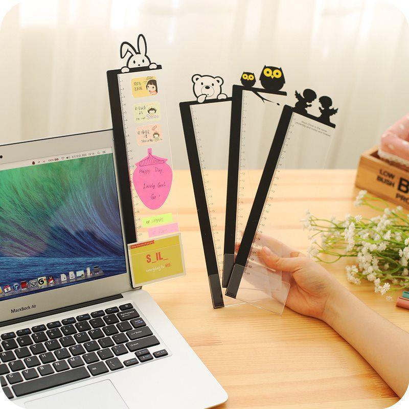 Monitor Memo Board 2-Pack - Transparent Black, Self-Adhesive, With Phone Holder, Sticky Note Organizer