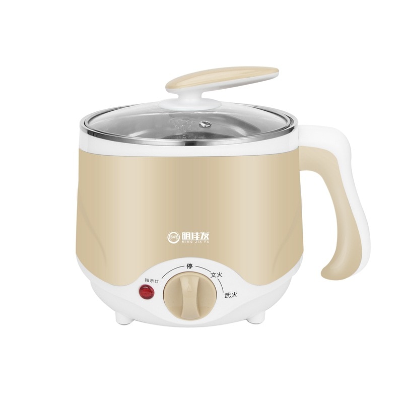 Mini Elektrische Multi Fornuis Multifunctionele 304 Rvs Mini Elektrische Pot Soep Maker Student Pot Fornuis Noodle Fornuis: Khaki / EU