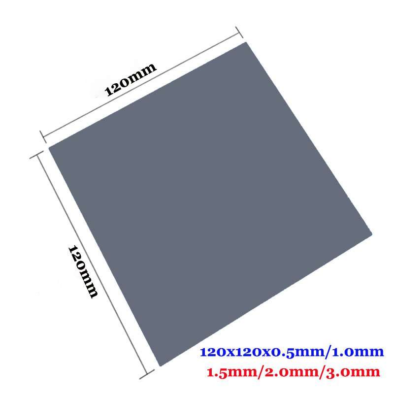 20w/ mk lämmönjohtavuus 120 x 120 mm lämpötyyny prosessorin jäähdytyselementin jäähdytys johtavat silikonityynyn lämpötyynyt
