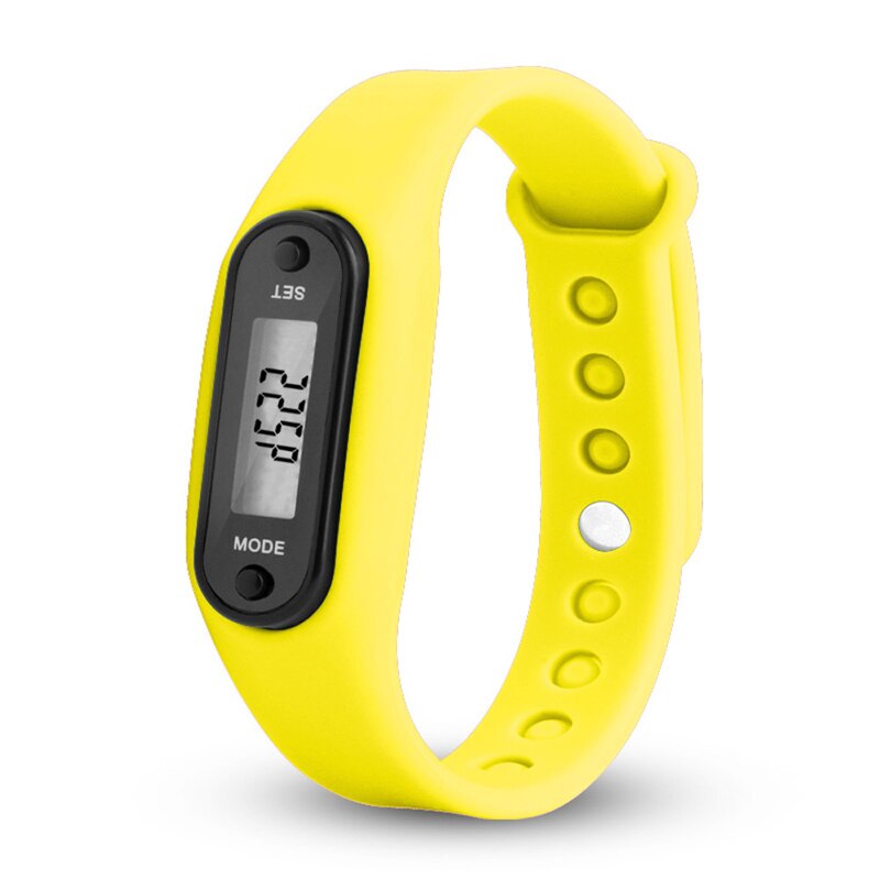 Fitness Tracker LCD Silicone Wrist Pedometer Run Step Walk Distance Calorie Counter Wrist Adult Sport Multi-function polar Watch: Yellow
