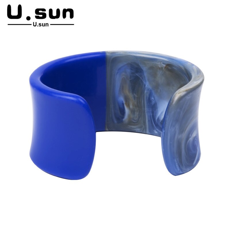 Eenvoudige Charme Elegante Open Bangles Resin Acryl Verklaring Bangle voor Vrouwen Grote Brede Kleurrijke Mode-sieraden Dames Armband