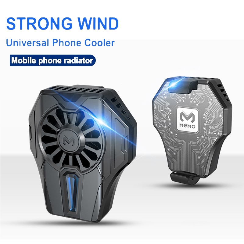 MEMO Mobile Phone Radiator Phone Game Cooling Fan Case Cold Wind Handle Fan DL01 For PUGB Phone Cooler Phone Cooling Fan Case