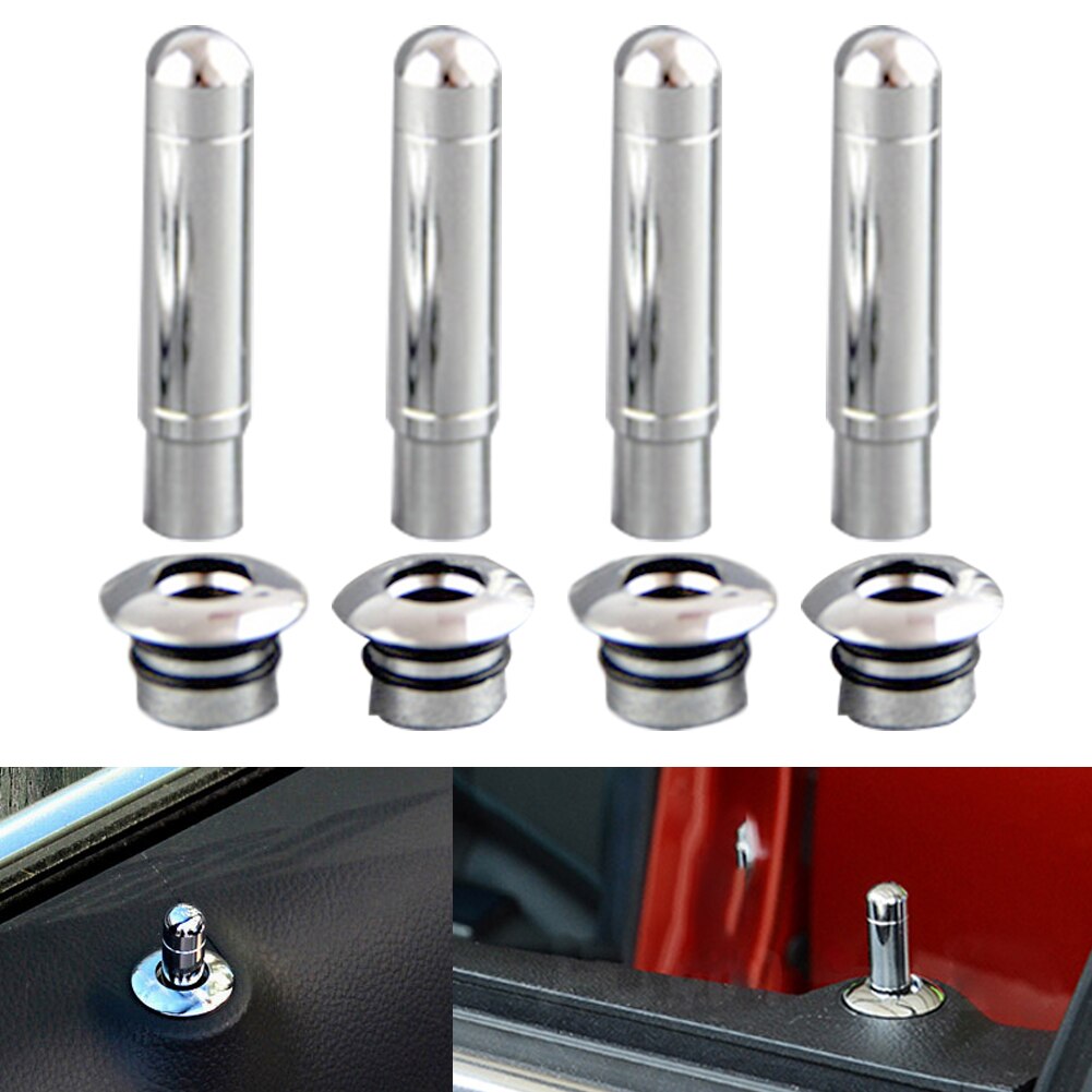 Door Lock Pin Replacement Car Part Tools With Cap Accessories Lightweight Auto Styling Aluminum Alloy Chrome Trim For Chevrolet