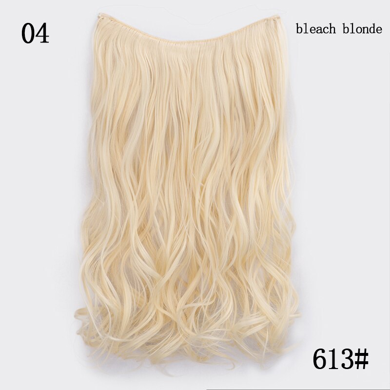 Synthetic Hair Extensions Long Straight Fish Line Hairpieces No Clips in One Piece Hair Extensions Heat Resistant Hair for Women: WEXS004-613