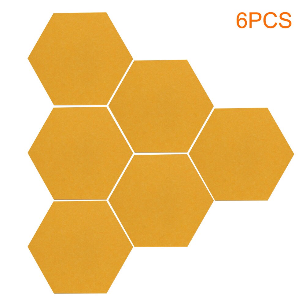 Tablero de corcho hexagonal para decoración del hogar, autoadhesivo multifunción, moderno, para guardería, fotos, sala de estar, 6 piezas: Naranja