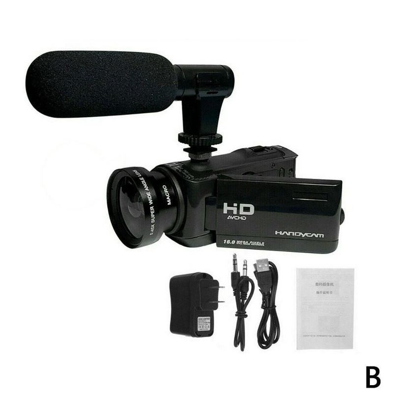 1080P HD 16x Zoom Digital Camcorder Video Camera DV Recorder Microphone Camera External S5M2: B