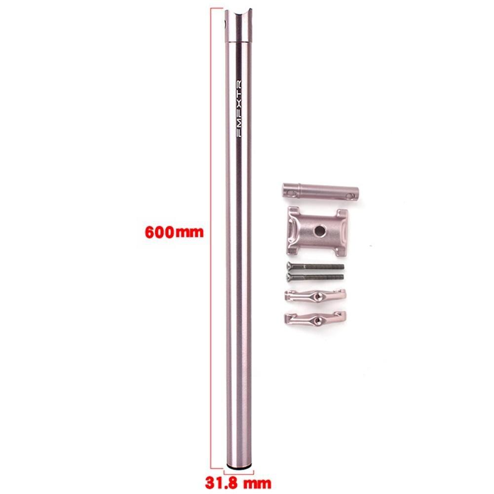Tija de sillín de bicicleta plegable, aleación de aluminio, Urltra ligera, 31,8/33,9mm, 412: Titanium 31.8x600mm
