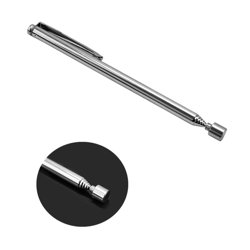 Mini Portable Telescopic Magnet Magnetic Pen Pick Up Nuts and Bolts Handheld Tools Adjustable Length Silver Tone 1PC