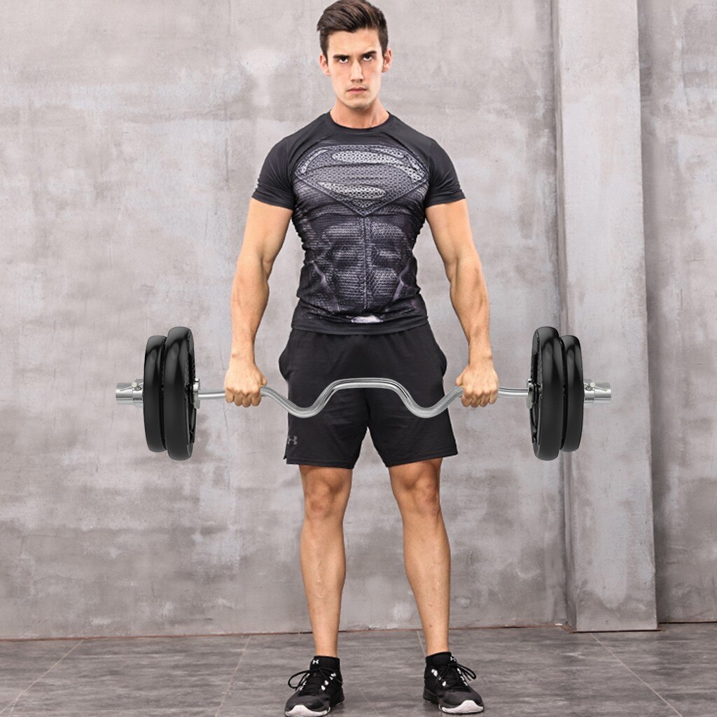 1.2m gymnastique maison Fitness droite courbe barre d'haltères 25/50 Mm solide Standard barre d'haltères haltères de levage de poids barre d'haltères
