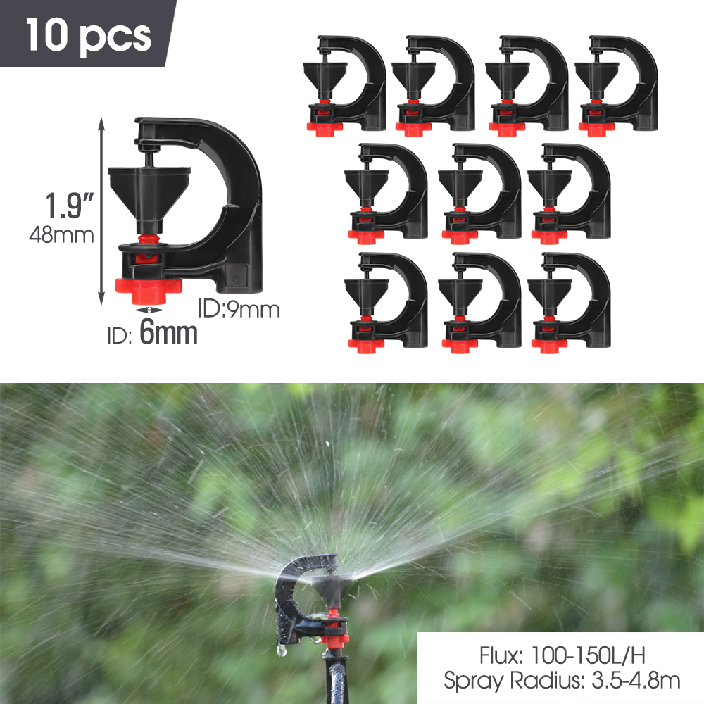 24-stijlen Tuin Micro-Irrigatiesproeiers Mini-Sproeiers Diy Gazon Boerderij Bewateringssysteem Refractie Jet Automatische Roterende Nozzle: Blauw