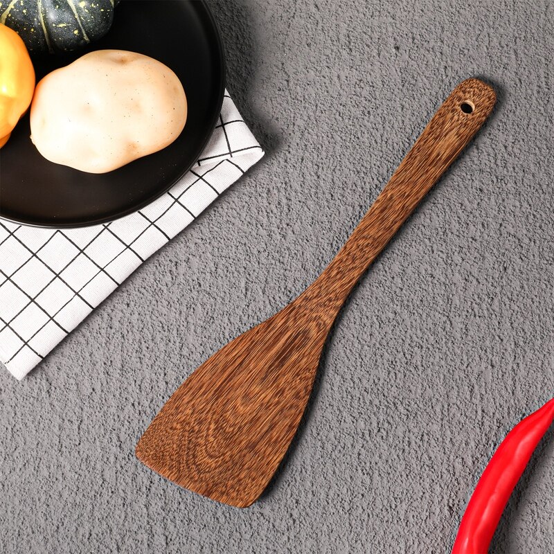 Wooden Kitchen Utensils Wooden Spoons for cooking Natural Teak Wood Non Stick Pots Kitchen Spatula Set for Cooking