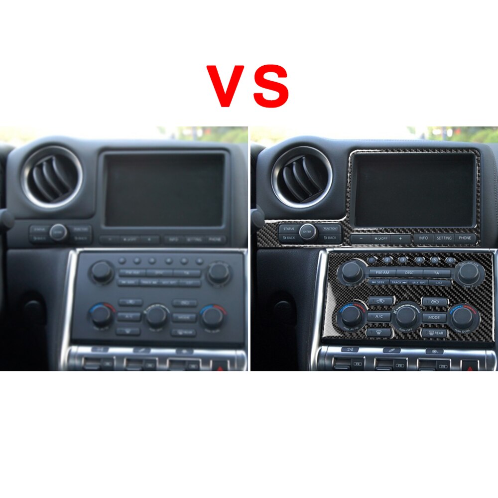 Trims GPS Panel Sticker Accessory Parts Replacement For Nissan GT-R R35 08-16 Left Carbon Fiber Navigation Black