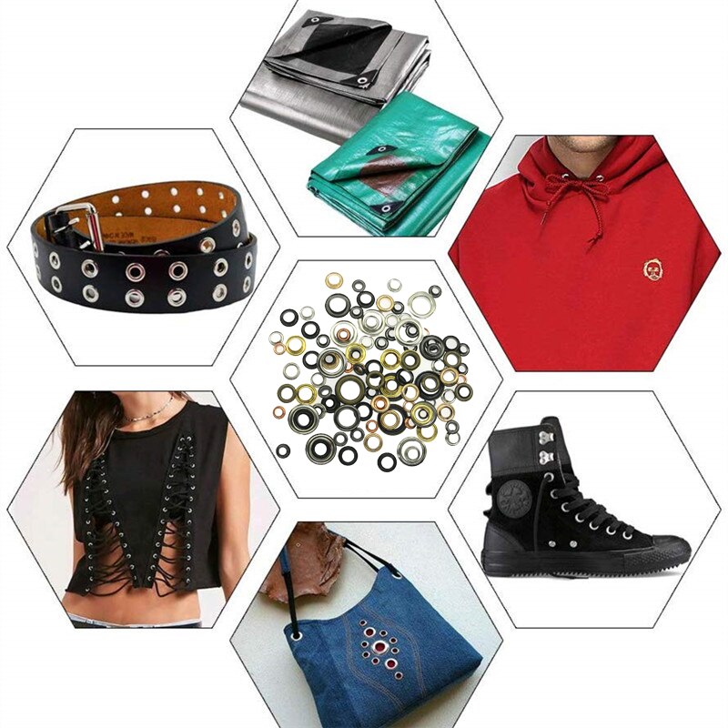 50 sätze/paket (Außen durchmesser) 16,5mm (interne) 10mm (high)5mm öse größen 10mm Runde kante öse tülle silber cyan goldene