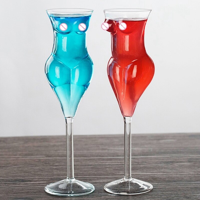 Vaso de cristal de vino con forma de copa para mujer, de vino, para bebidas de cóctel, creativos para la familia